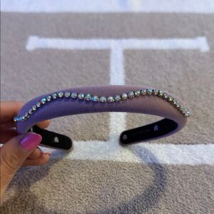 Lele Sadoughi Purple Headband with Rhinestones